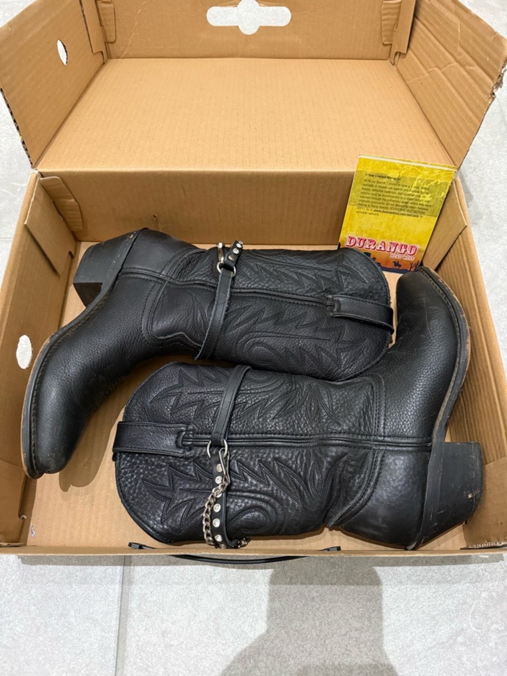 Durango Black Studded Western Boots-6